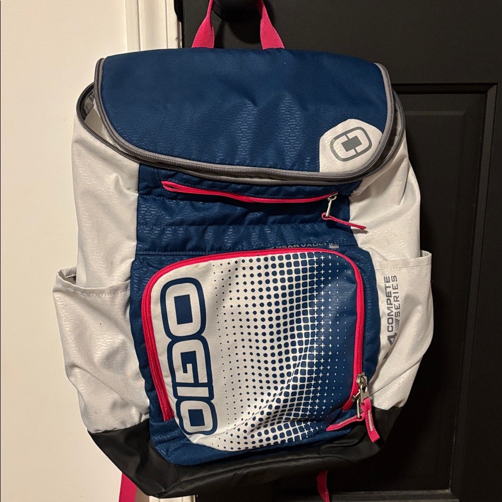 OGIO Navy and Gray Backpack with Pink Accents